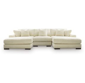 Lindyn Ivory 3 Piece Sectional with Double Chaise