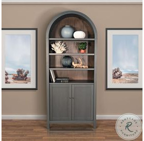 Maple Haze Gray 2 Door Arched Display Cabinet