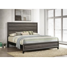 Watson Gray Oak And Black King Panel Bed