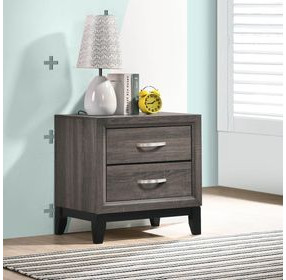 Watson Gray Oak And Black Nightstand