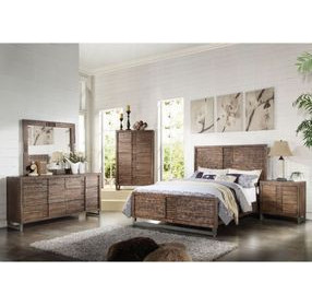 Andria Reclaimed Oak Queen Panel Bed