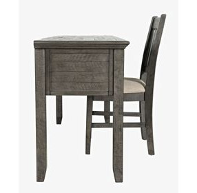 Rustic Shores Stone 56" Desk and Upholstered Chair Set with USB Charging