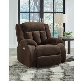 Free Wake Chocolate Rocker Power Recliner with USB Charging