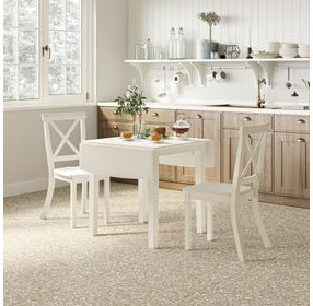 Eastern Tides Brushed White 3 Piece Dining Set