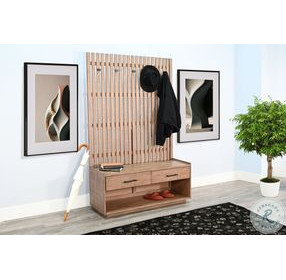Cozy Luxe Natural Bench Hall Tree