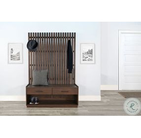 Eliza Haven Dark Brown 72" Hall Tree with Bench