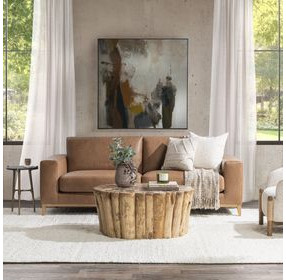 Donovan Burnished Tan Leather 94" Sofa