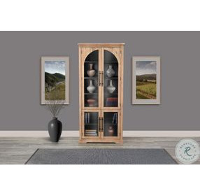 Wrenvale Natural Arched 78" Glass Door Accent Cabinet
