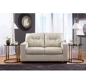 Santorine Bone Leather Loveseat