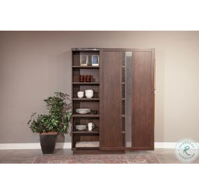 Cozy Luxe Dark Brown Sliding 2 Door Storage Cabinet