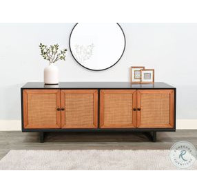 Whimora Black Modern 4 Door Accent Cabinet