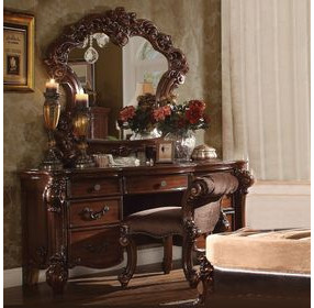 Vendome Cherry 7 Drawer Vanity Desk