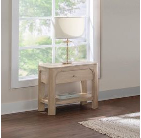 Solano Weathered Mango 1 Drawer Nightstand with USB Charging