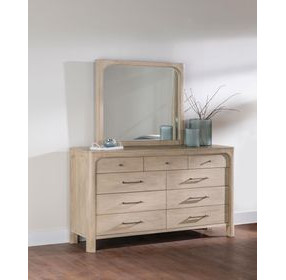 Solano Weathered Mango 9 Drawer Dresser with Mirror