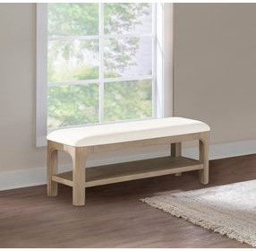 Solano Beige Upholstered 49" Bed Bench