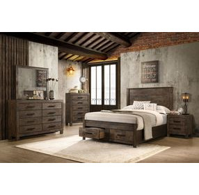 Woodmont Rustic Golden Brown California King Storage Panel Bed