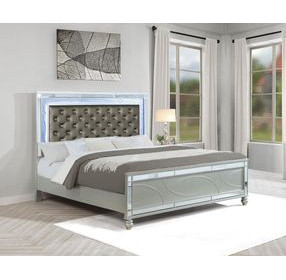 Gunnison Silver Metallic King Panel Bed
