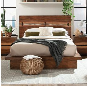 Winslow Smokey Walnut and Coffee Bean Queen Platform Bed