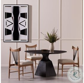 Sargon Washed Black And Bluestone Dining Table