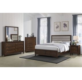 Welsley Taupe California King Upholstered Panel Bed