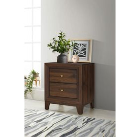 Welsley Walnut 2 Drawer Nightstand