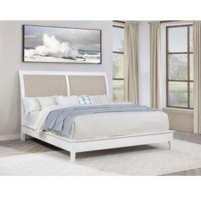 Bexhill White King Upholstered Panel Bed