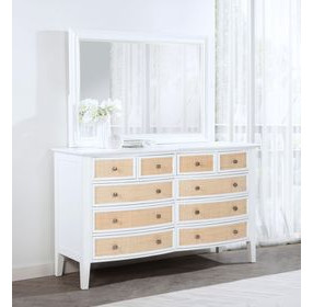 Bexhill White 10 Drawer Dresser With Mirror