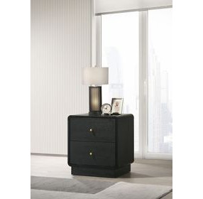Cavelle Black 2 Drawer Nightstand