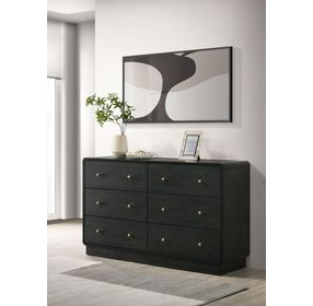 Cavelle Black 6 Drawer Dresser