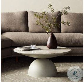 Corbett Creamy Taupe Marble Small Round Coffee Table