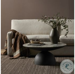 Corbett River Grey Marble Round Coffee Table