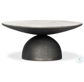 Corbett River Grey Marble Round Occassional Table Set