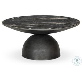 Corbett Polished Black Marble Small Round Occassional Table Set