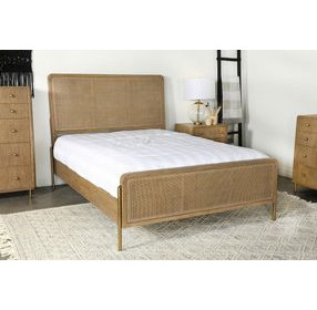 Arini Sand Wash Queen Upholstered Panel Bed