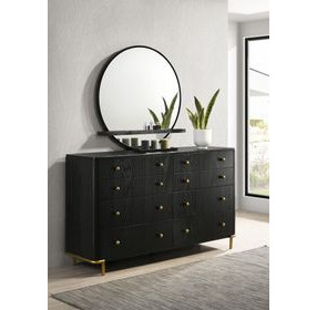 Arini Black 8 Drawer Dresser with Mirror