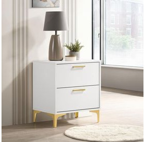 Kendall White 2 Drawer Nightstand