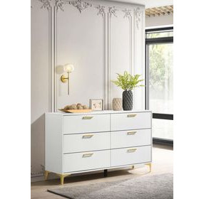 Kendall White 6 Drawer Dresser