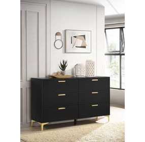 Kendall Black And Gold 6 Drawer Dresser