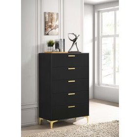 Kendall Black And Gold 5 Drawer Chest