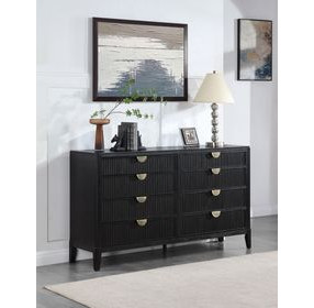 Brookmead Black 8 Drawer Dresser