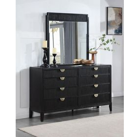 Brookmead Black 8 Drawer Dresser with Mirror