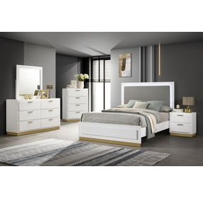 Caraway White And Gray Panel Bedroom Set