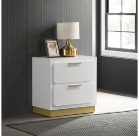 Caraway White 2 Drawer Nightstand