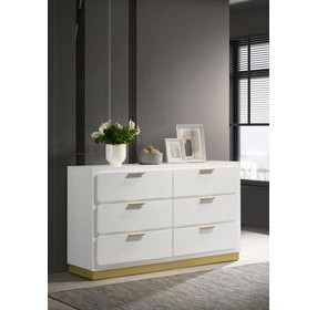 Caraway White 6 Drawer Dresser