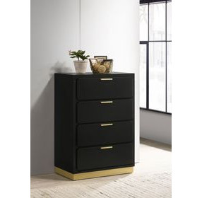 Caraway Black 4 Drawer Chest