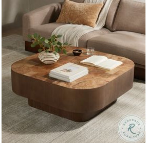 Blanco Warm Umber Burl Square Occassional Table Set