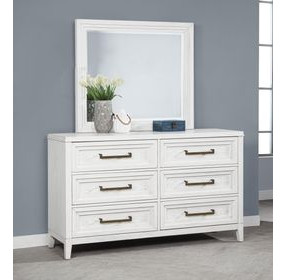 Marielle Distressed White Dresser With Mirror