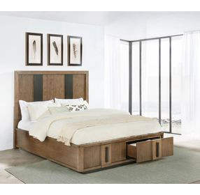 Terrace Ash Brown Queen Platform Storage Bed