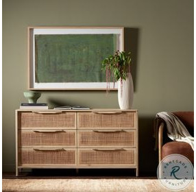 Sydney Natural Mango 6 Drawer Dresser