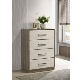 Fenwick Gray Oak And Almond 4 Drawer Chest